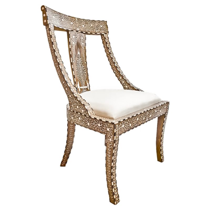 Inlaid Chair Armless w/cushion