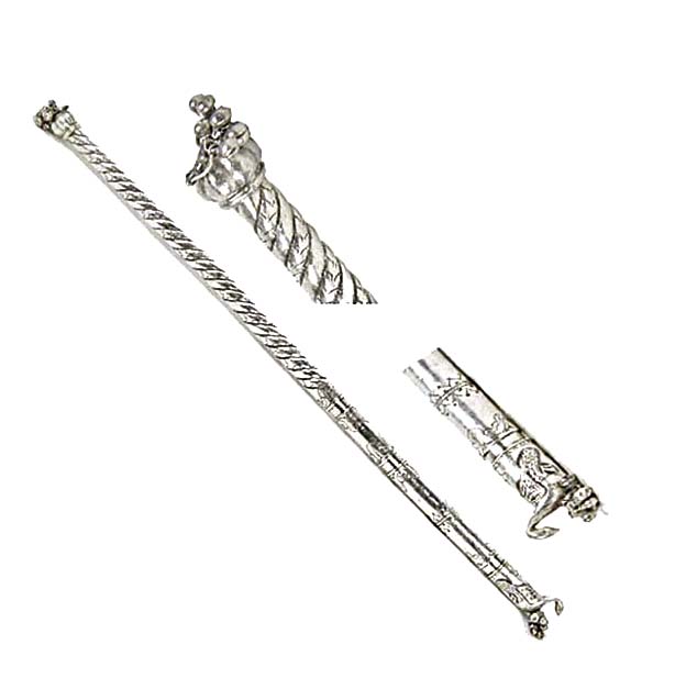 Silver fan holder, 19th C