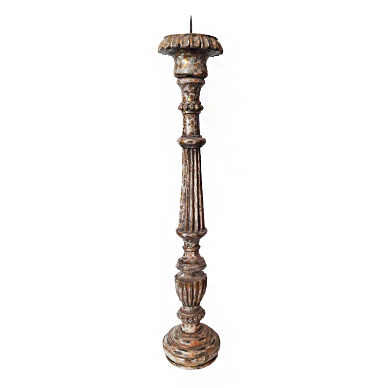 Vintage Wood Candlestick
