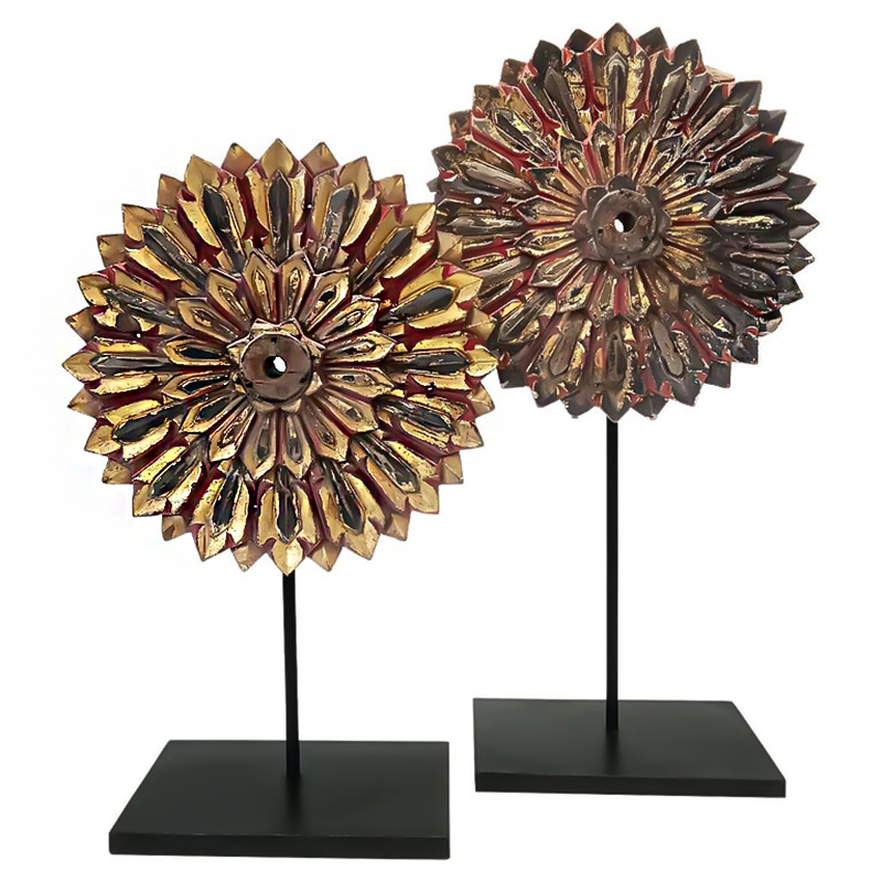Wood Flower Sculptures, Early 20th C.