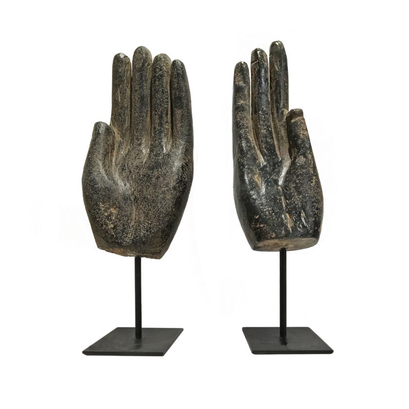 Stone Hand Sculptures on Stand