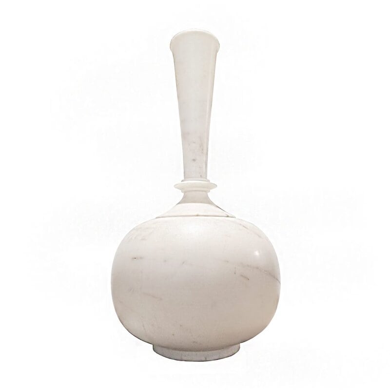 White Marble Vessel, 23" Flute
