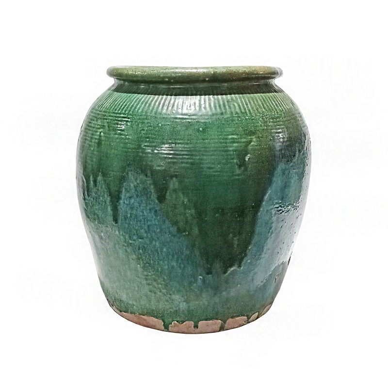 Terracotta Jar, Green Glaze