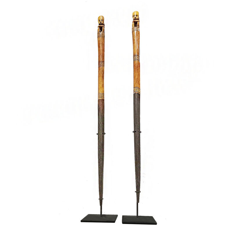 Ceremonial Wood Batons on Stand
