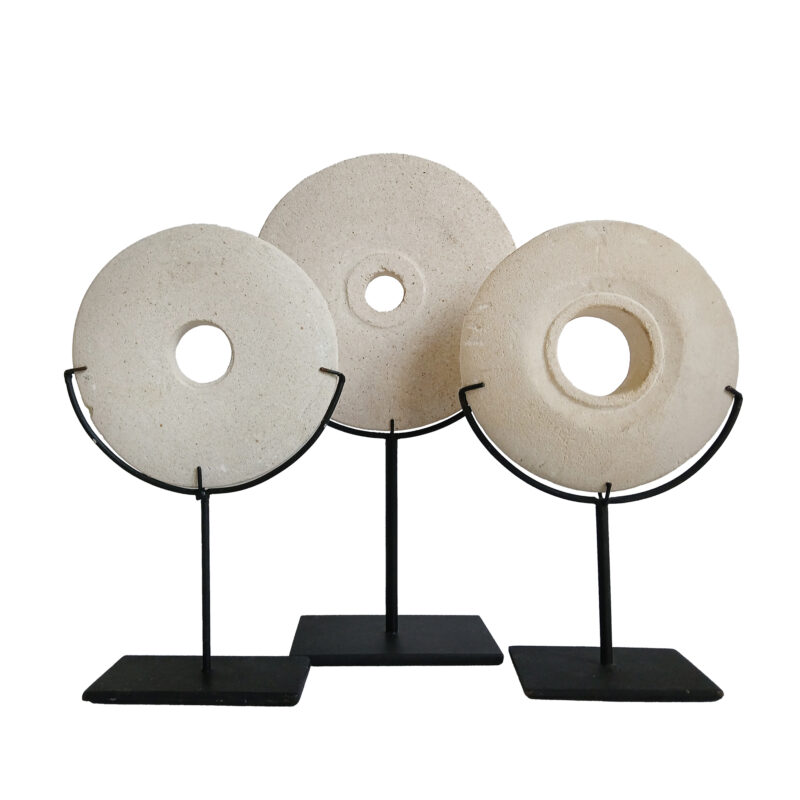 Three Stone Disks on Stand