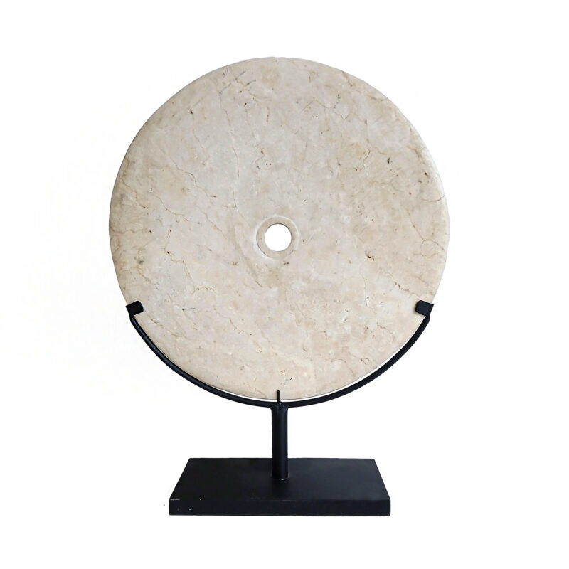 Indonesian Marble Disk on Stand, 16 inches
