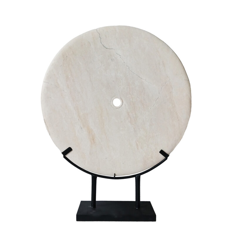 Indonesian Marble Disk on Stand, 24 in.