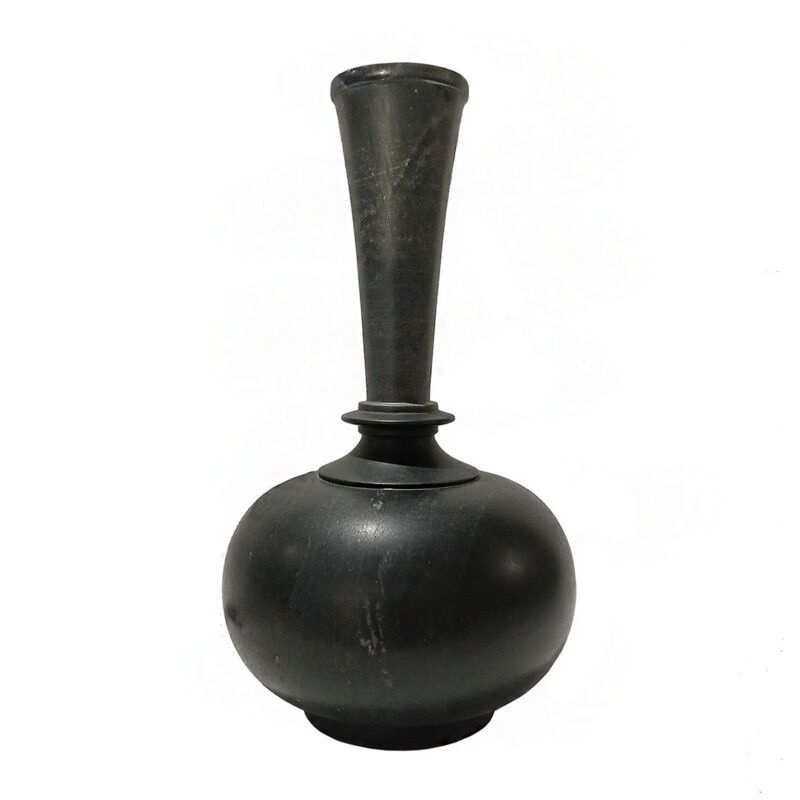 Indian Black Marble Vase, 18 in.
