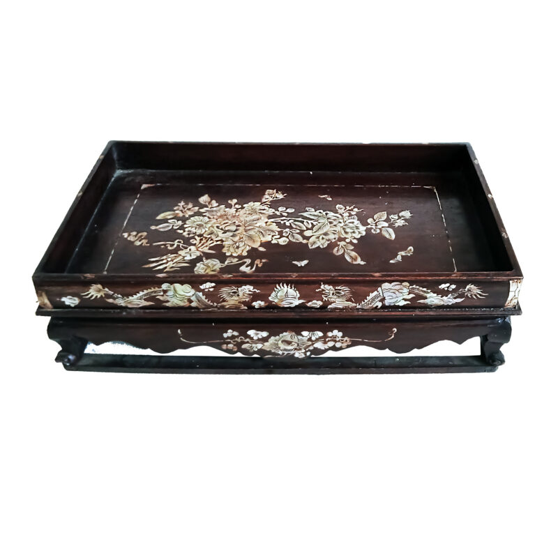 Inlaid Teak Altar Tray, 19th C.