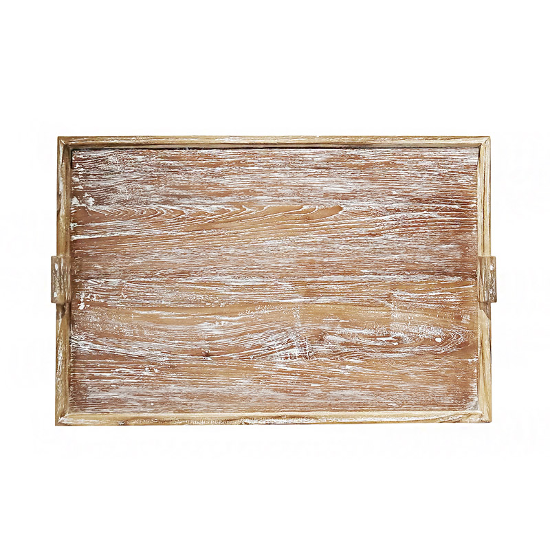 Cerused Wood Large Serving Tray