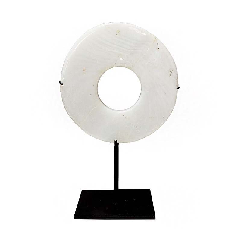 White Onyx Disk on Stand
